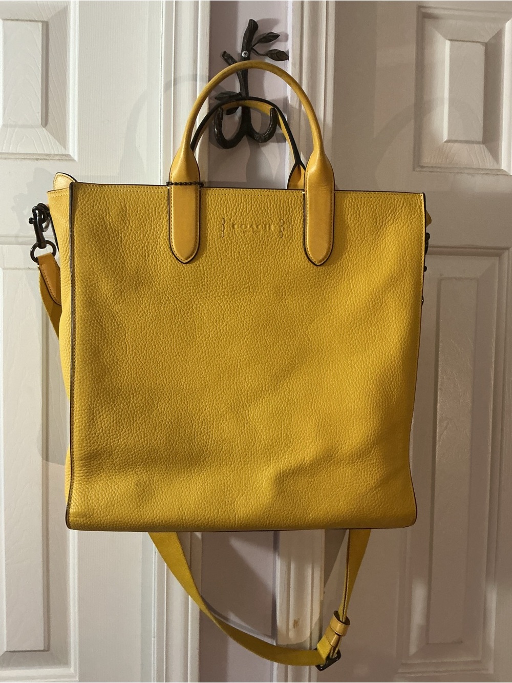 Coach Yellow Leather Messenger Tote